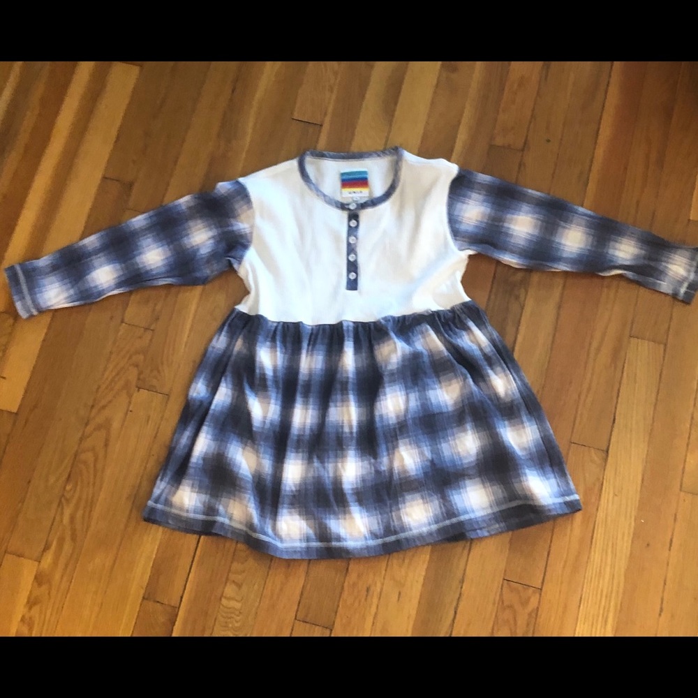 UNIF waffle weave and cotton plaid dress